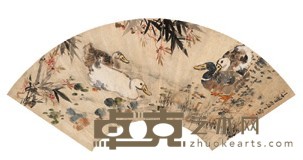 徐悲鸿 群乐图 扇面镜心 17.8X51.5cm